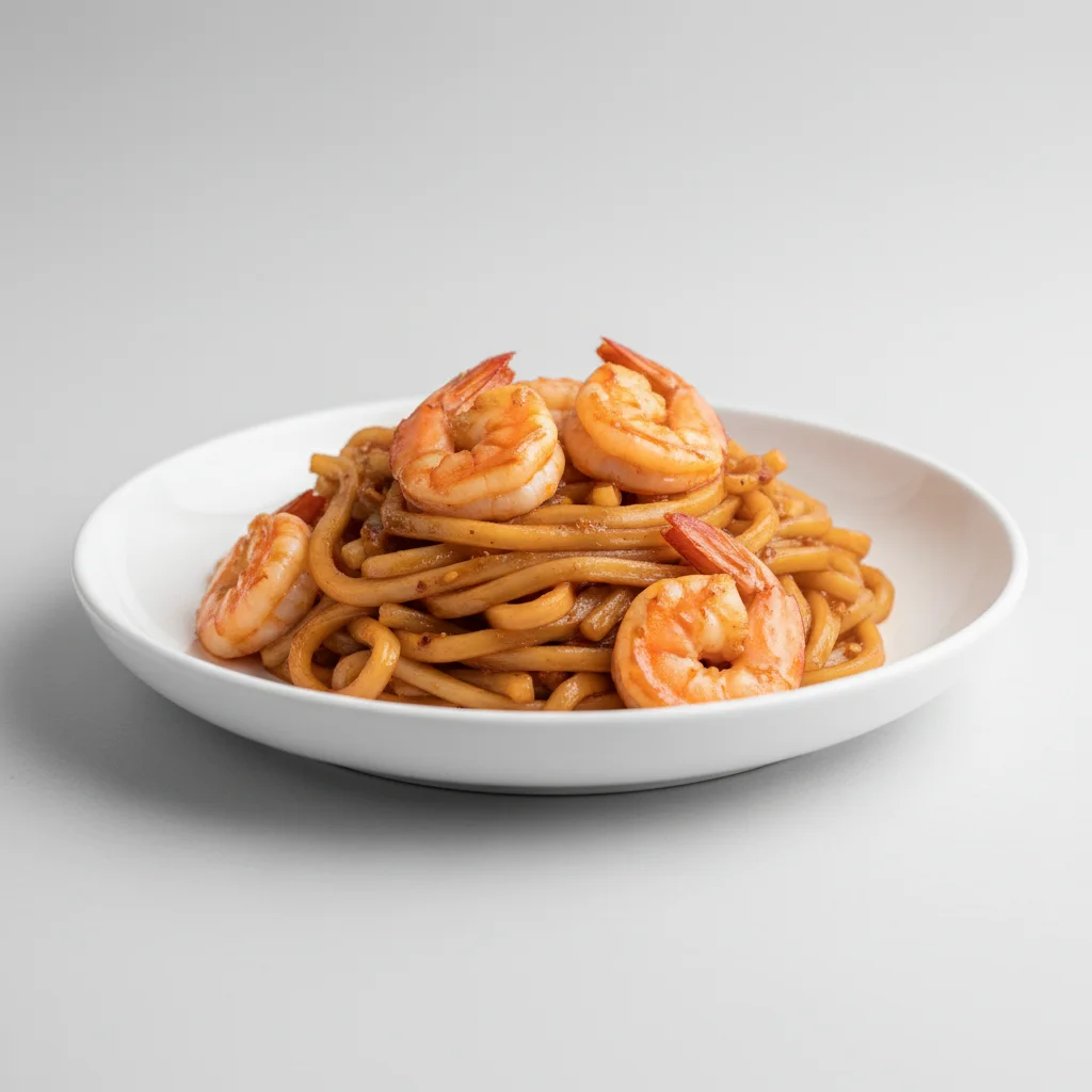 Udon phad thai shrimp Udon phad thai shrimp