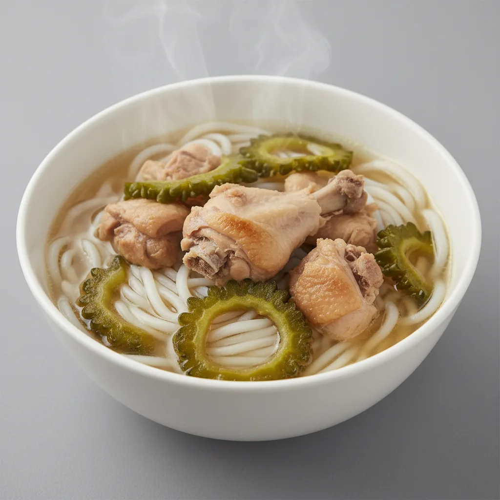 Chicken bittermelon & rice noodle soup Chicken bittermelon & rice noodle soup