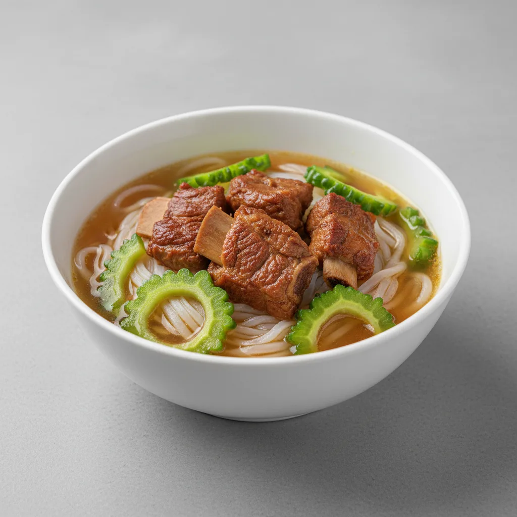 Pork ribs bittermelon & rice noodle soup Pork ribs bittermelon & rice noodle soup