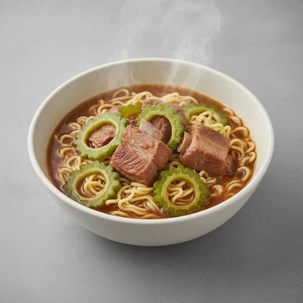Pork ribs bittermelon & egg noodle soup Pork ribs bittermelon & egg noodle soup