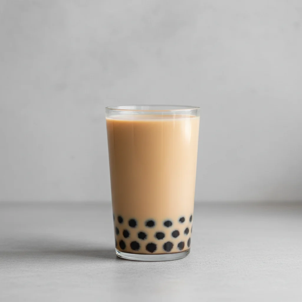 House Boba Milk Tea with Almond Milk (Quarter Sweetness) House Boba Milk Tea with Almond Milk (Quarter Sweetness)