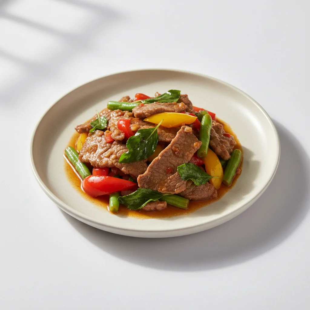 Saute Holy Basil with Beef Saute Holy Basil with Beef