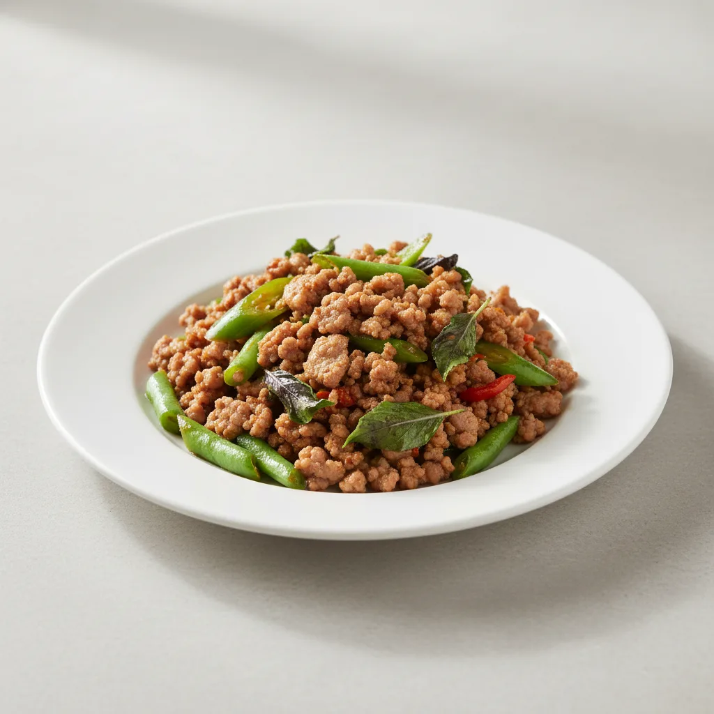 Saute Holy Basil with Pork Saute Holy Basil with Pork