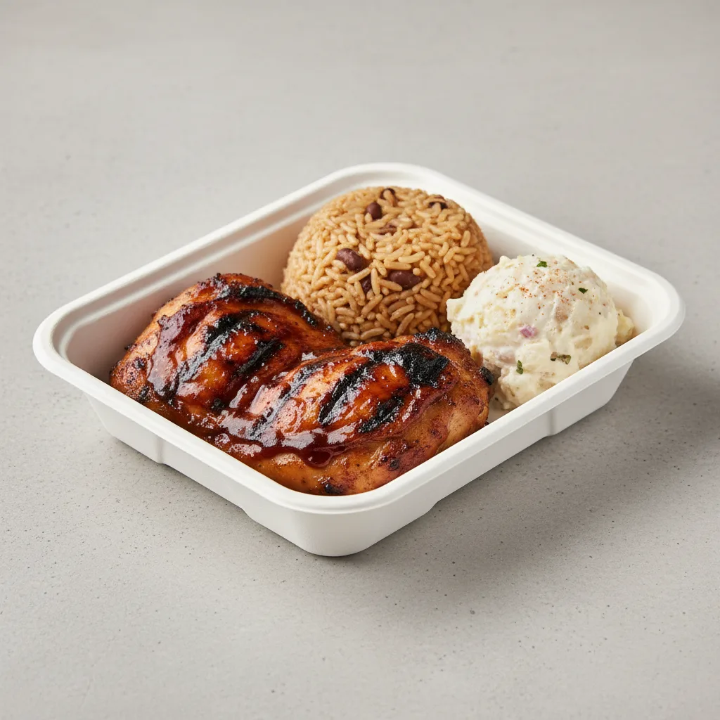 Fire Pit Barbequed Chicken with Rice Boxed Meal Fire Pit Barbequed Chicken with Rice Boxed Meal