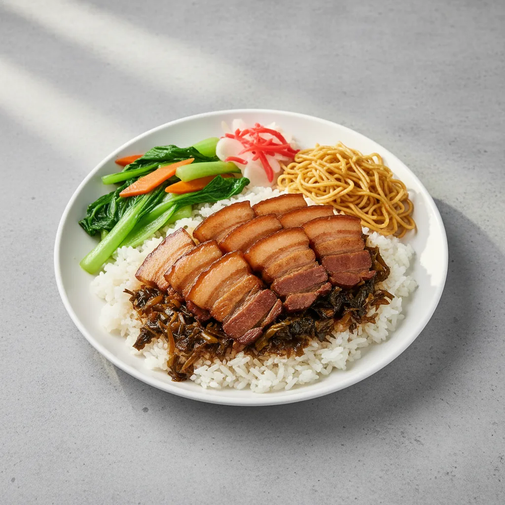 Shanghai Pork Belly & Mustard Greens 梅干菜扣肉饭 Shanghai Pork Belly & Mustard Greens 梅干菜扣肉饭