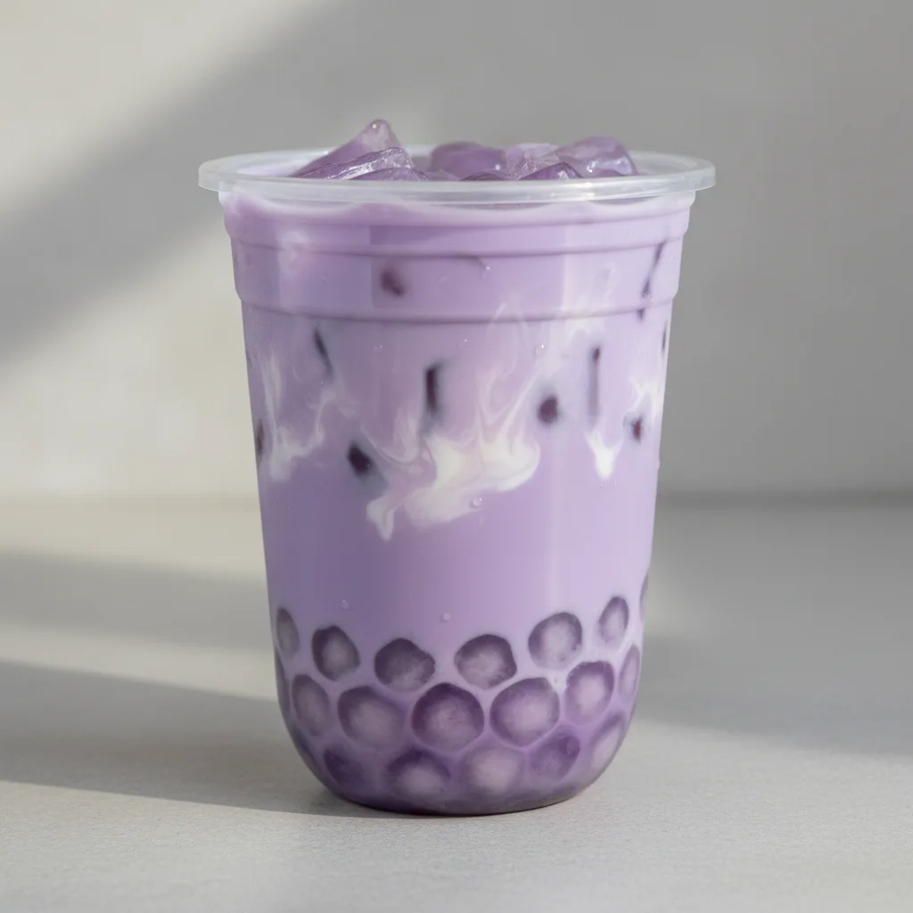 UBE Fresh Milk with Taro Ball [24 oz Unsweetened]