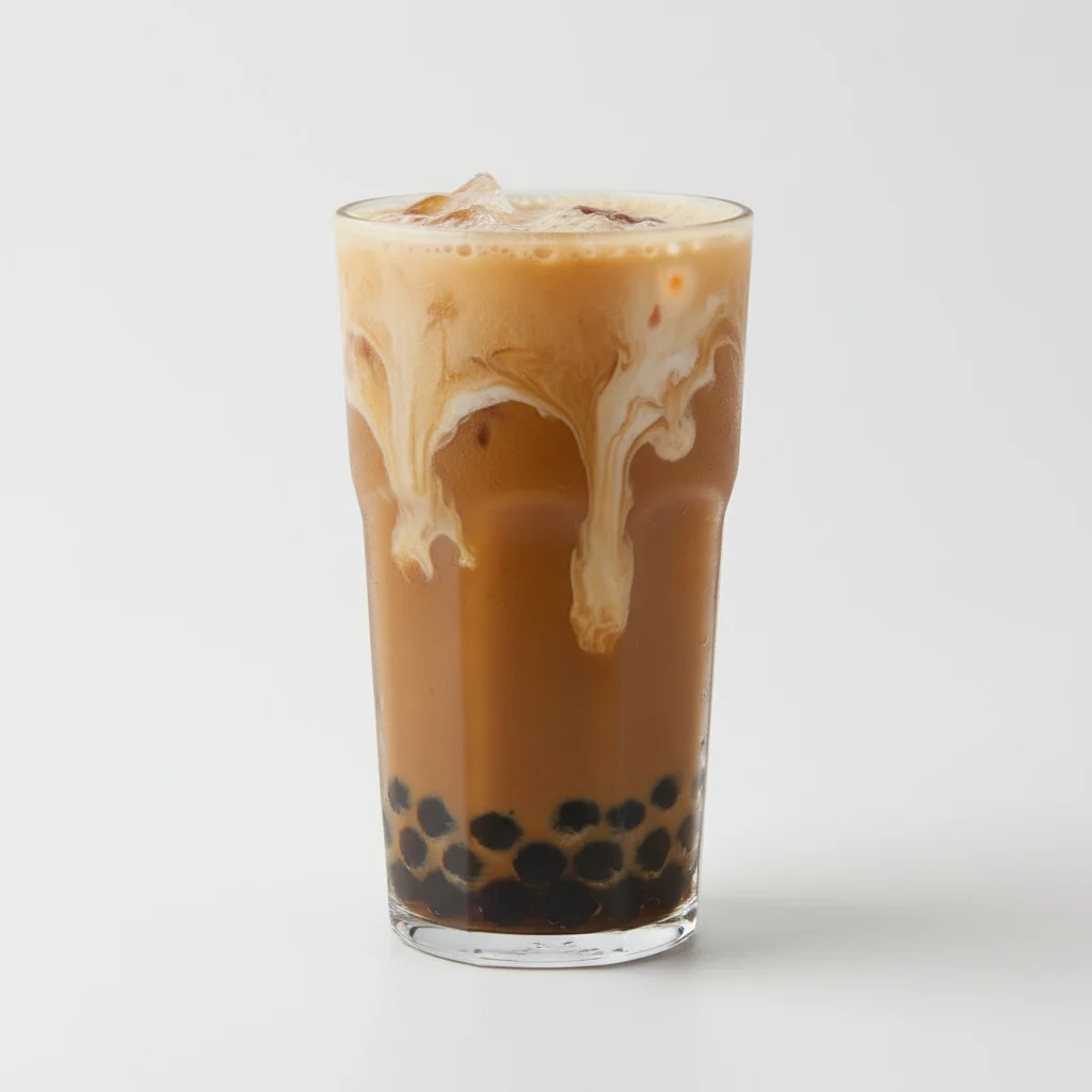 Hojicha Iced Tea (Full Sweet) with boba Hojicha Iced Tea (Full Sweet) with boba