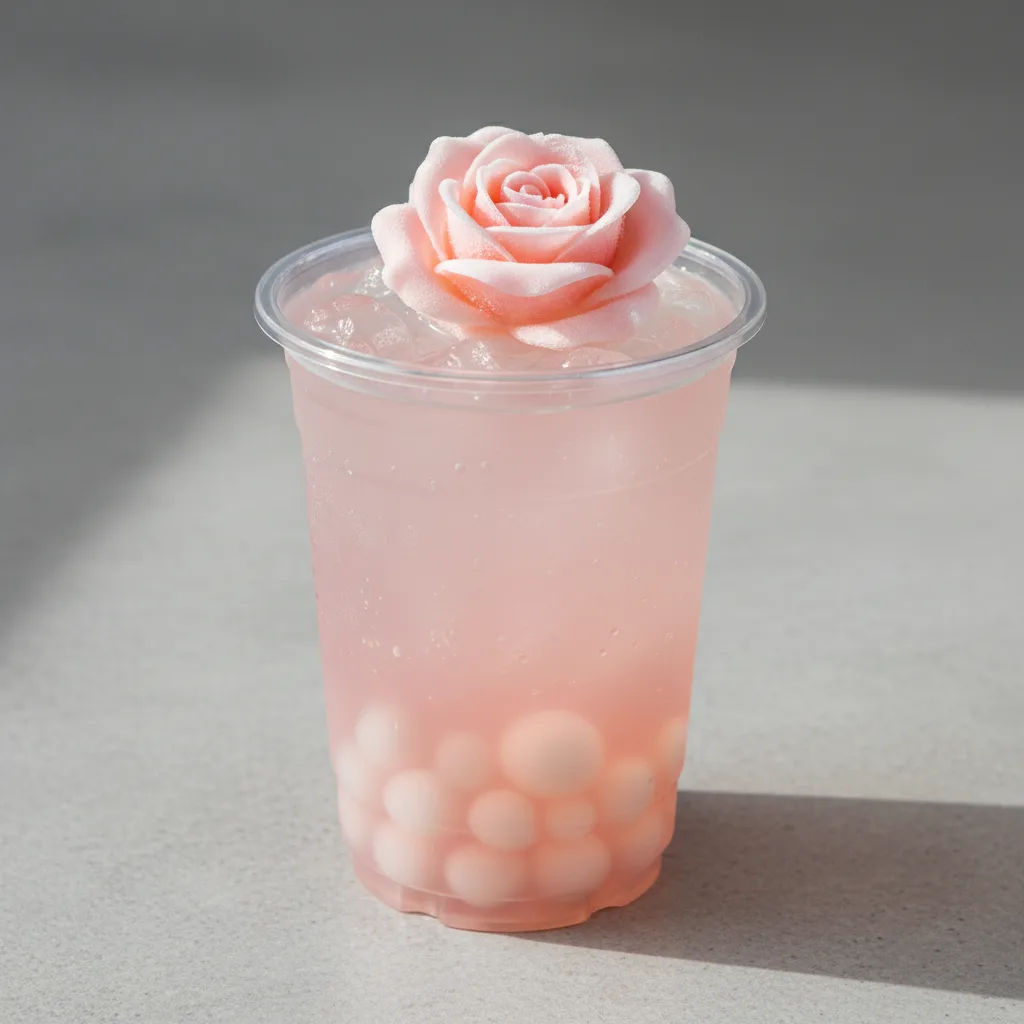 Rose iced Tea (Full Sweet) with Lychee Jelly Rose iced Tea (Full Sweet) with Lychee Jelly