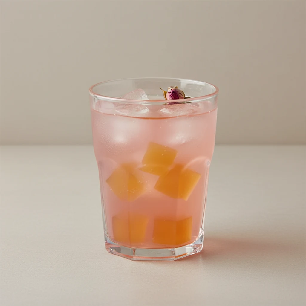 Rose iced Tea (Half Sweet) with Mango Jelly Rose iced Tea (Half Sweet) with Mango Jelly