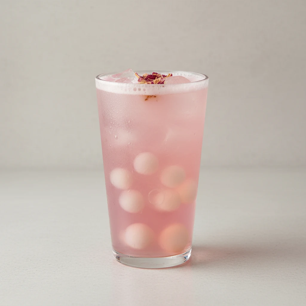 Rose iced Tea (25% Sweet) with Lychee Jelly Rose iced Tea (25% Sweet) with Lychee Jelly