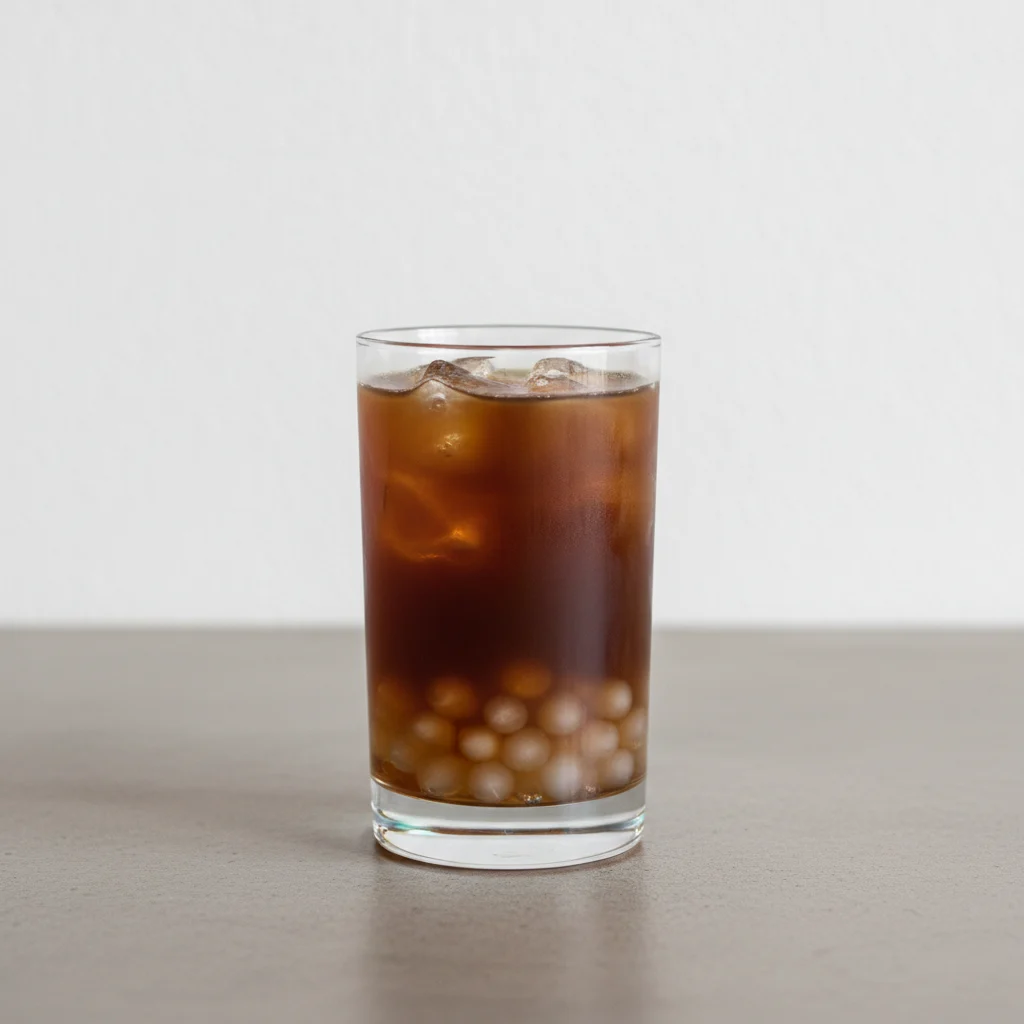 Hojicha Iced Tea (Unsweetened) with Lychee Jelly Hojicha Iced Tea (Unsweetened) with Lychee Jelly