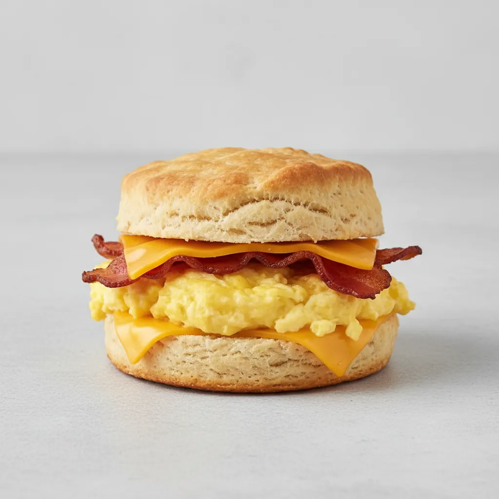Breakfast Biscuit Sandwich With Bacon Breakfast Biscuit Sandwich With Bacon
