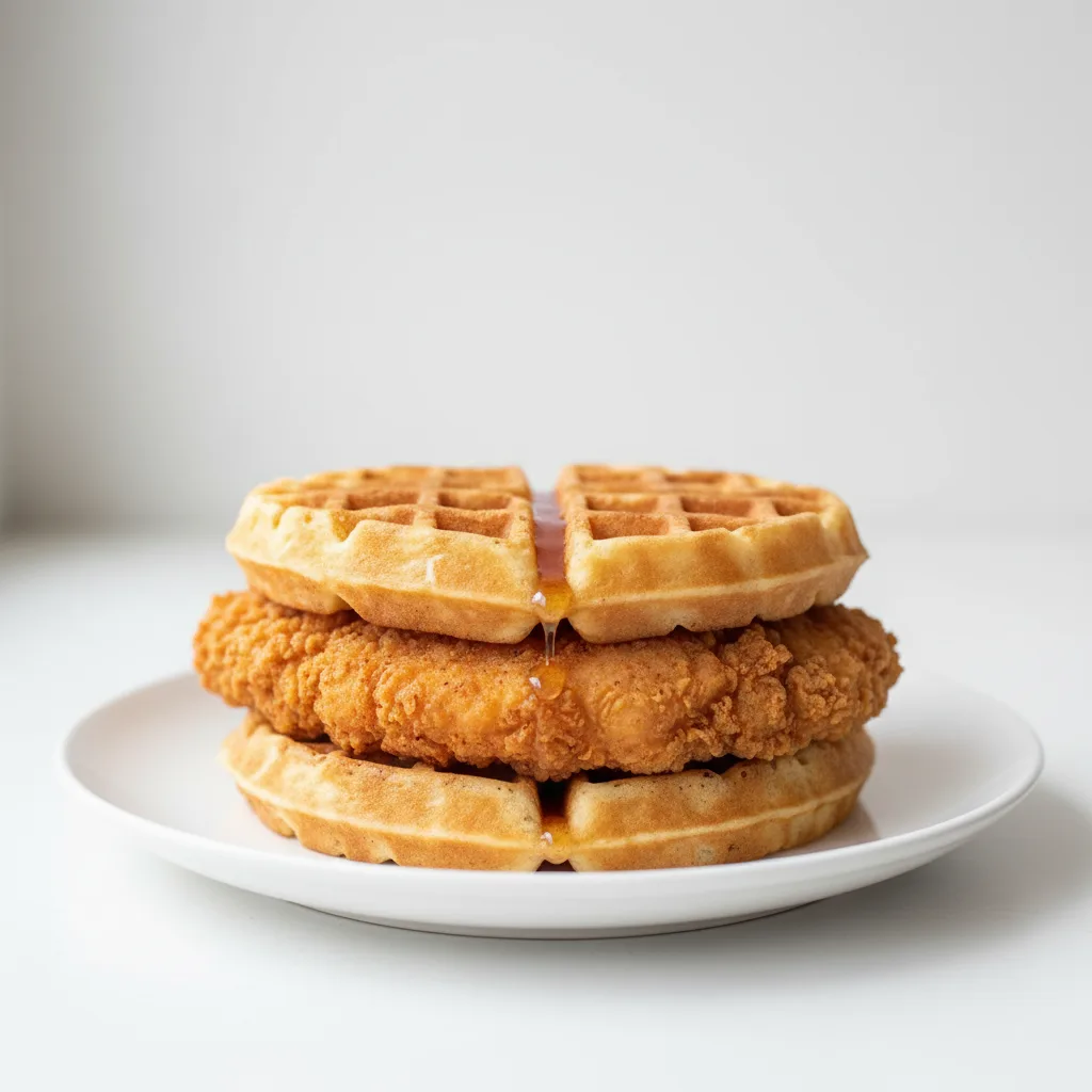 Breakfast Waffle Sandwich With Chicken Breakfast Waffle Sandwich With Chicken