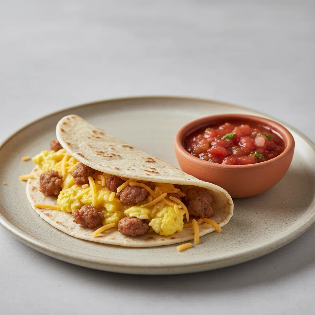 Breakfast Taco With Sausage Breakfast Taco With Sausage