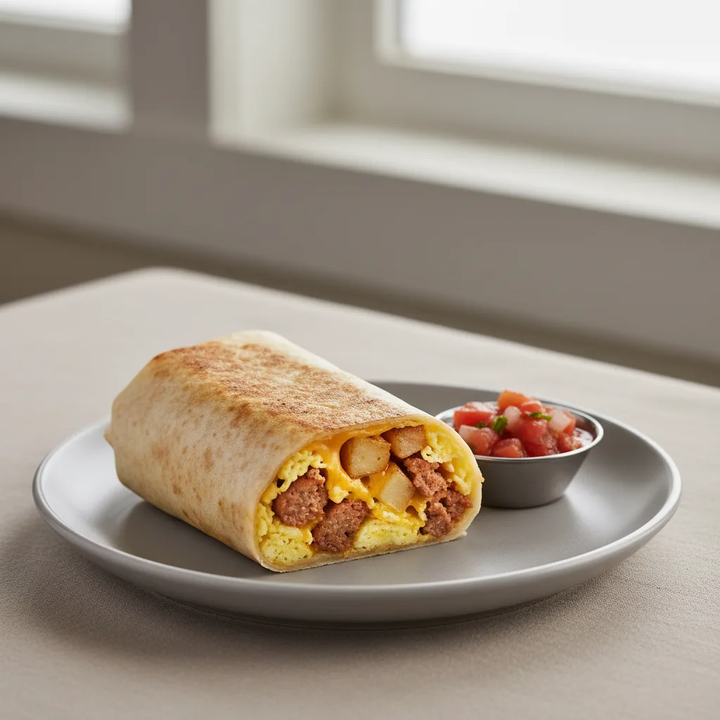 Breakfast Burrito With Sausage Breakfast Burrito With Sausage