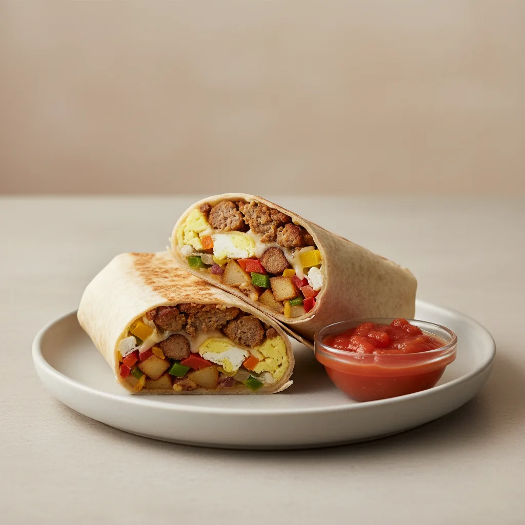 VEGAN Breakfast Burrito With Veggies VEGAN Breakfast Burrito With Veggies