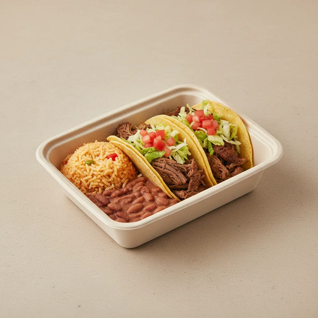 American Style Barbacoa Taco Box on Corn Tortillas [16oz]