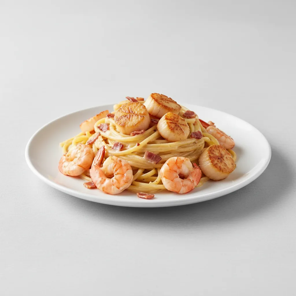 Shrimp & Scallops Carbonara Shrimp & Scallops Carbonara