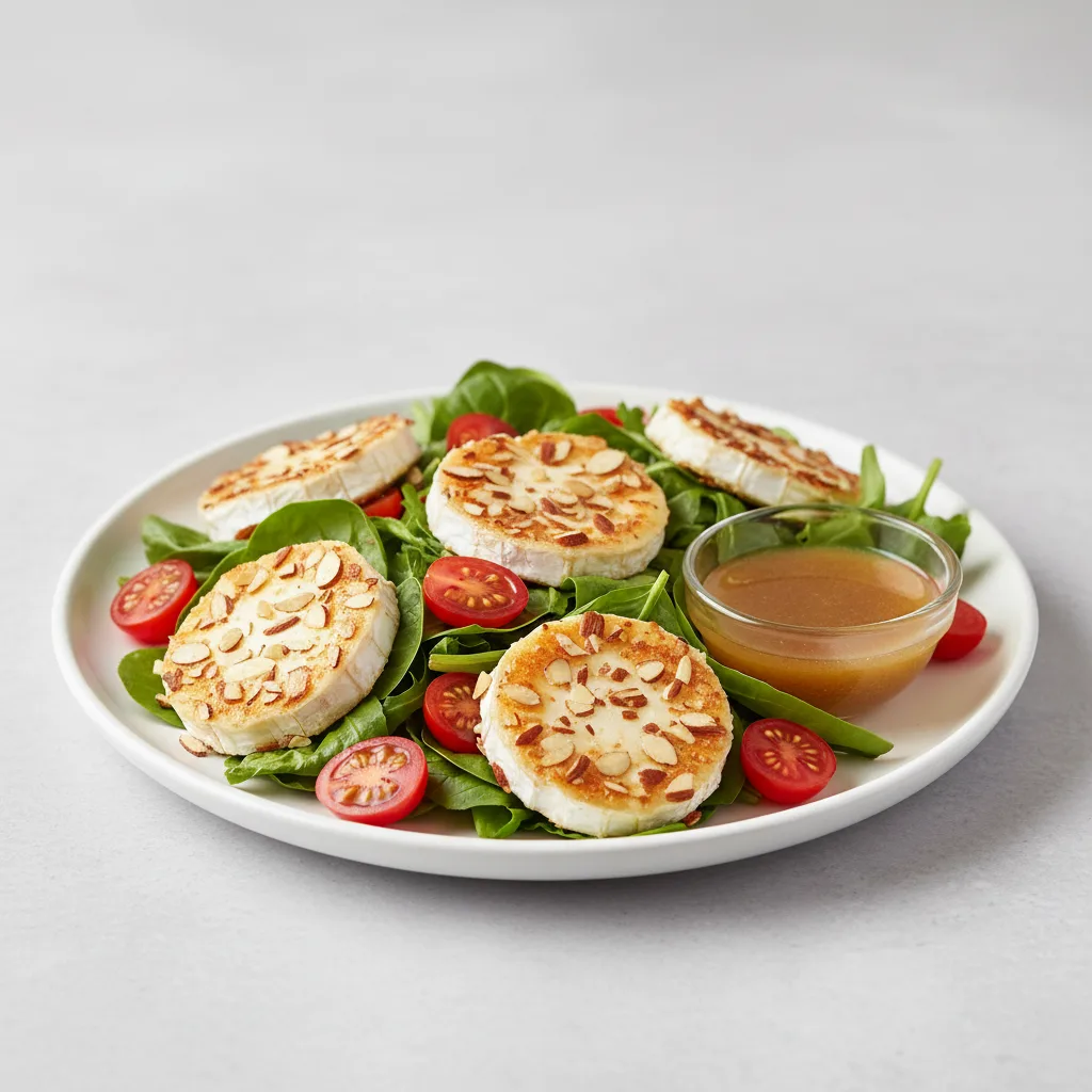 Almond-Crusted Goat Cheese Mixed Green Almond-Crusted Goat Cheese Mixed Green