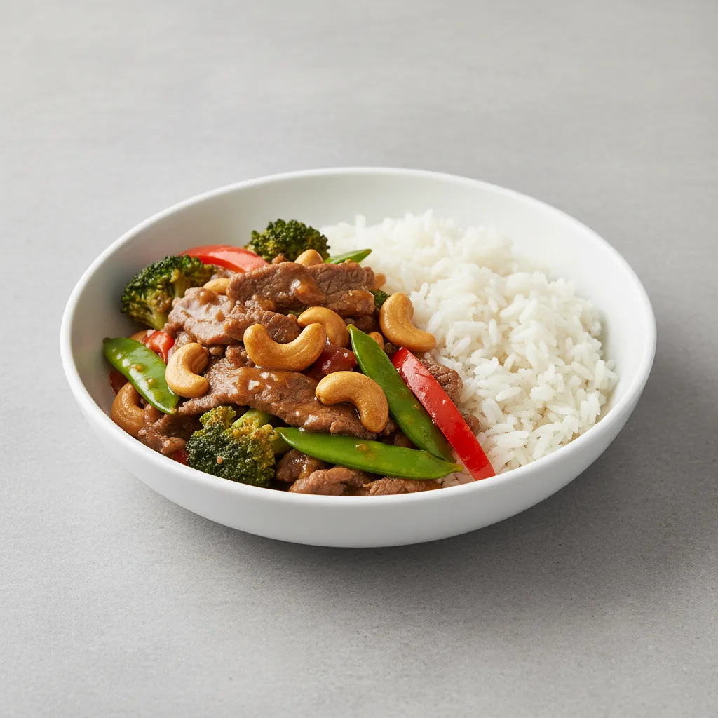 Gluten Free Beef Cashew Delight with White Rice Gluten Free Beef Cashew Delight with White Rice