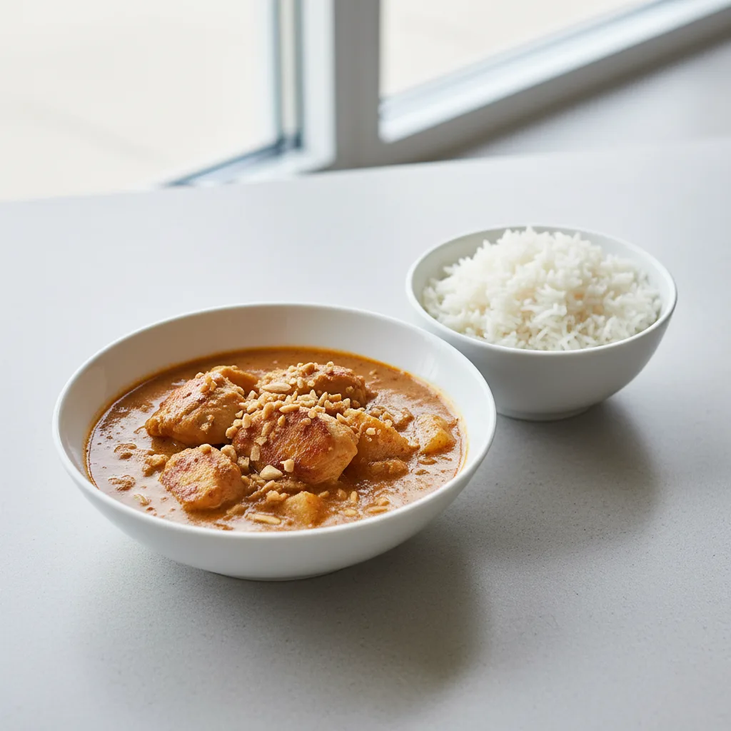 Chicken Massaman Curry with White Rice Chicken Massaman Curry with White Rice