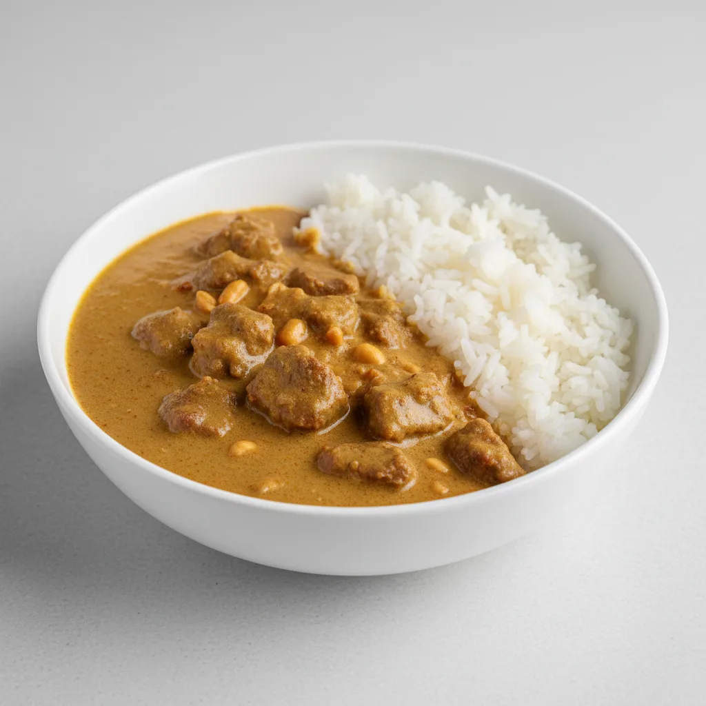 Beef Massaman Curry with White Rice Beef Massaman Curry with White Rice