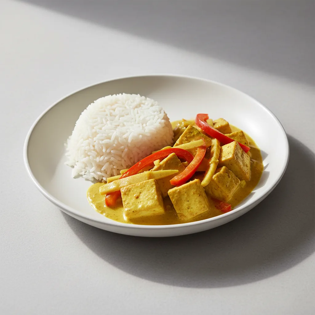 Tofu Yellow Curry with White Rice Tofu Yellow Curry with White Rice