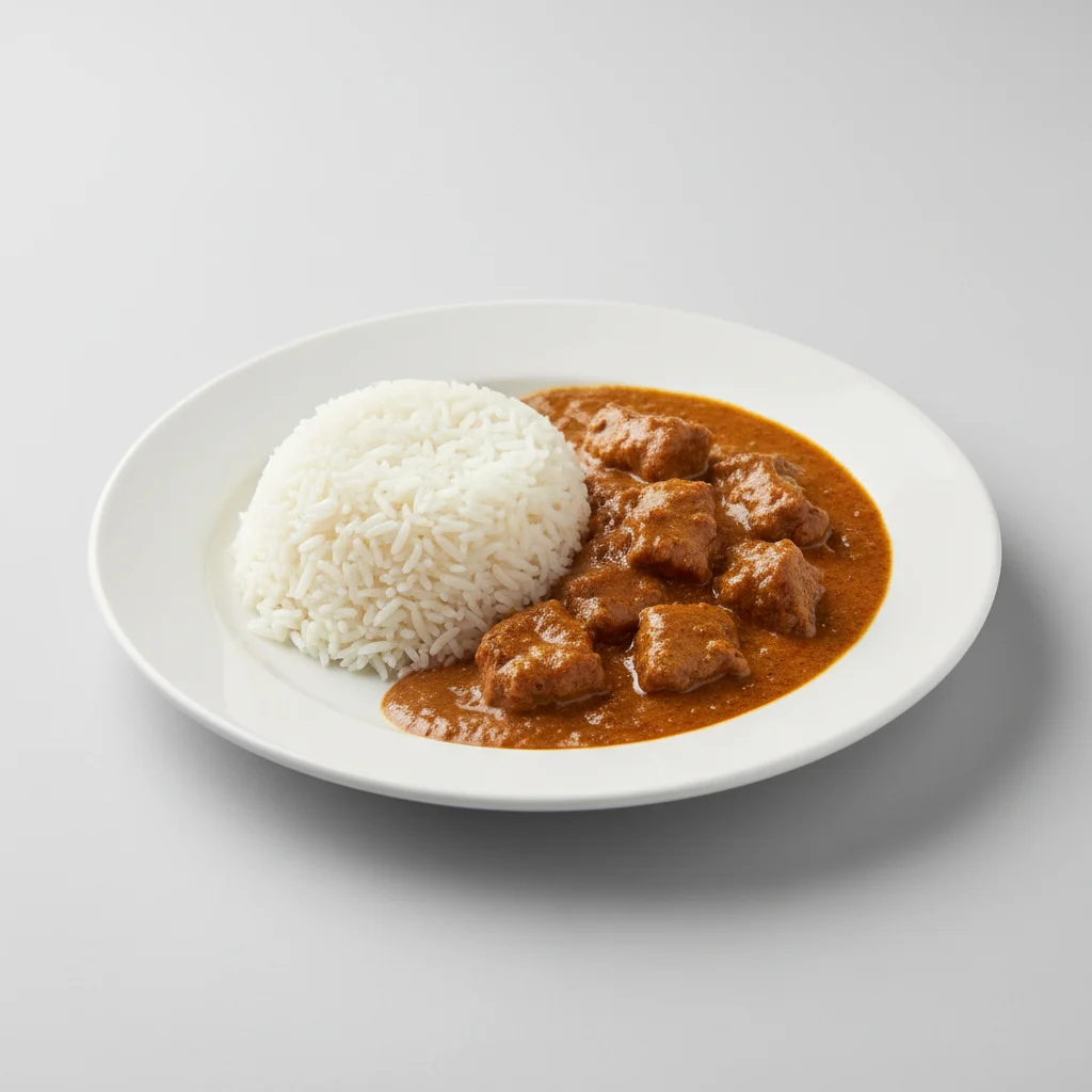 Beef Panang Curry with White Rice Beef Panang Curry with White Rice