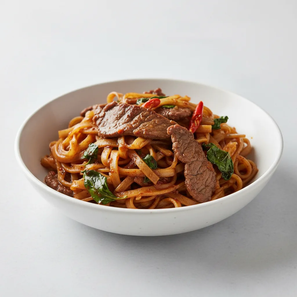 Beef Spicy Basil Noodles (Medium Spice) Beef Spicy Basil Noodles (Medium Spice)