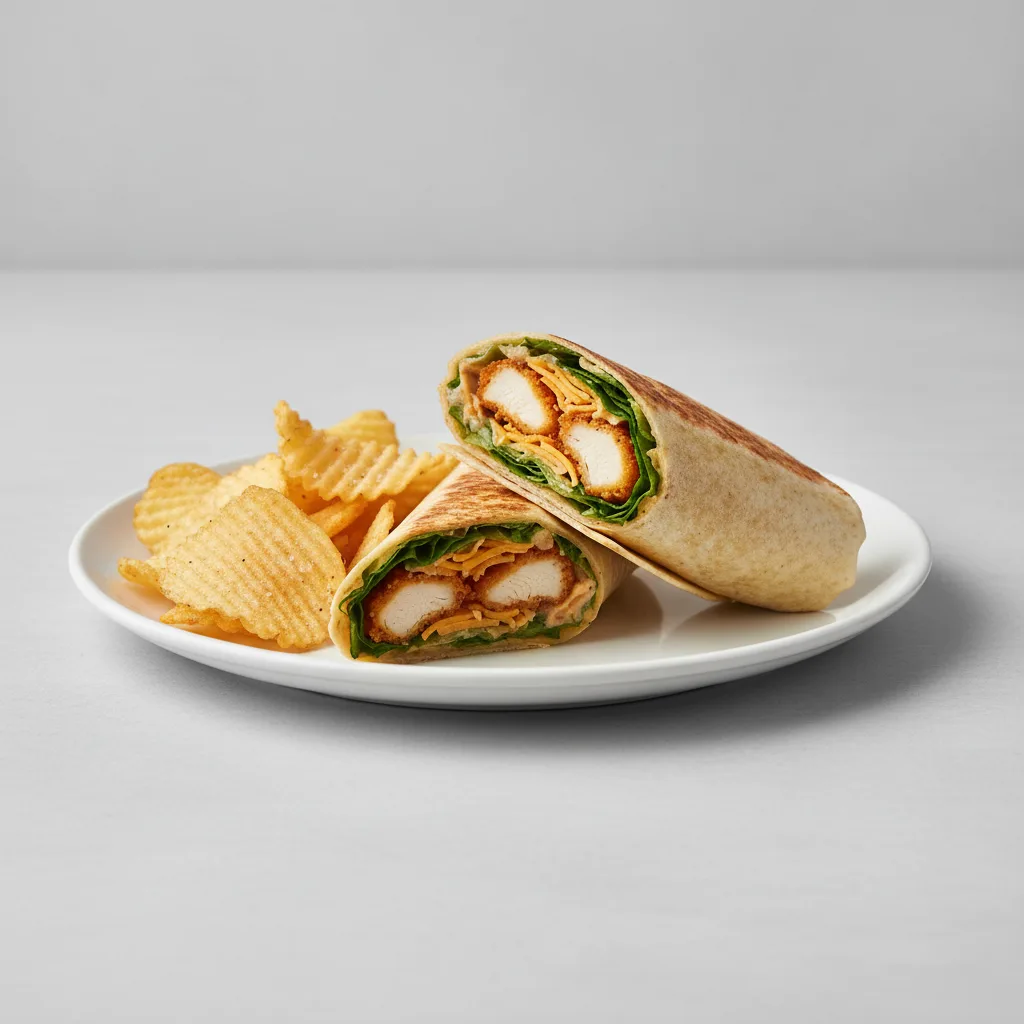 Crispy Tenders Wrap with Homemade Potato Chips Crispy Tenders Wrap with Homemade Potato Chips