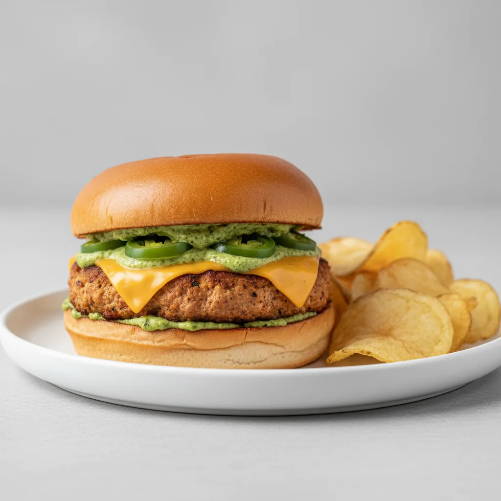 Chicken Burger with Homemade Potato Chips Chicken Burger with Homemade Potato Chips