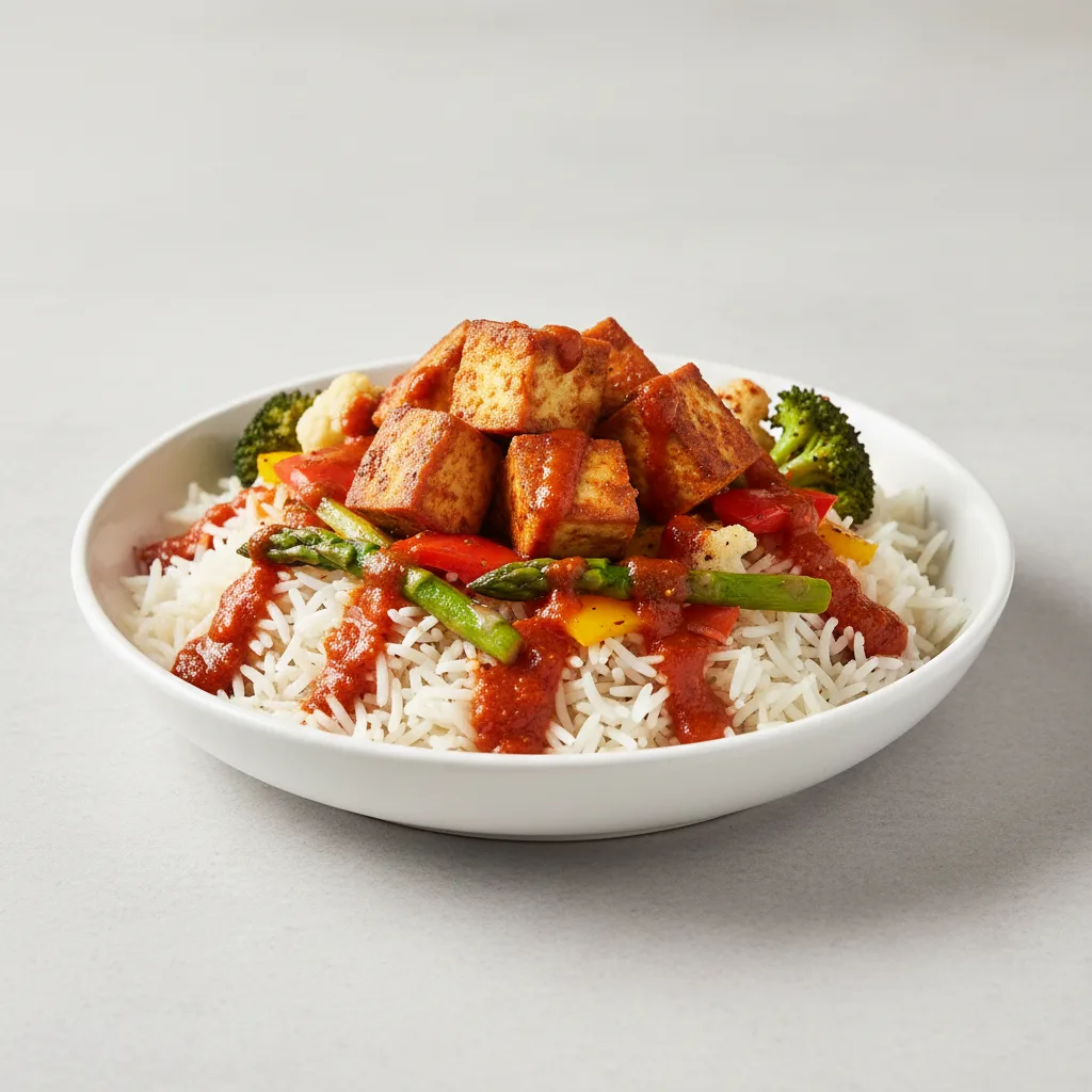 Morrocan Harissa Tofu with Rice Morrocan Harissa Tofu with Rice