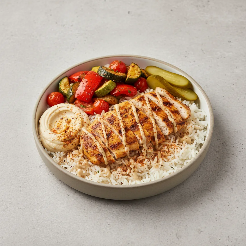 Chicken Shawarma Bowl with Rice Chicken Shawarma Bowl with Rice