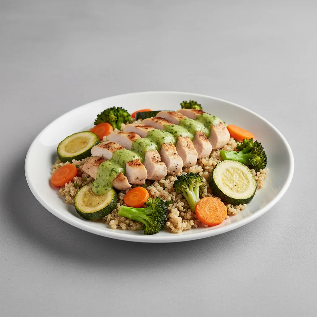 Pesto Cilantro Chicken with Quinoa Pesto Cilantro Chicken with Quinoa