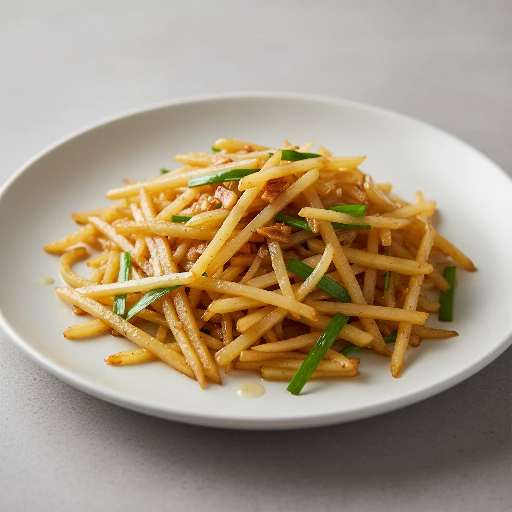 Stir Fried Shredded Potato with Scallions Stir Fried Shredded Potato with Scallions