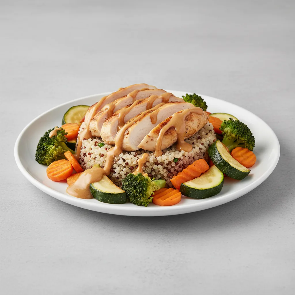 Peanut Butter Honey Chicken with Quinoa