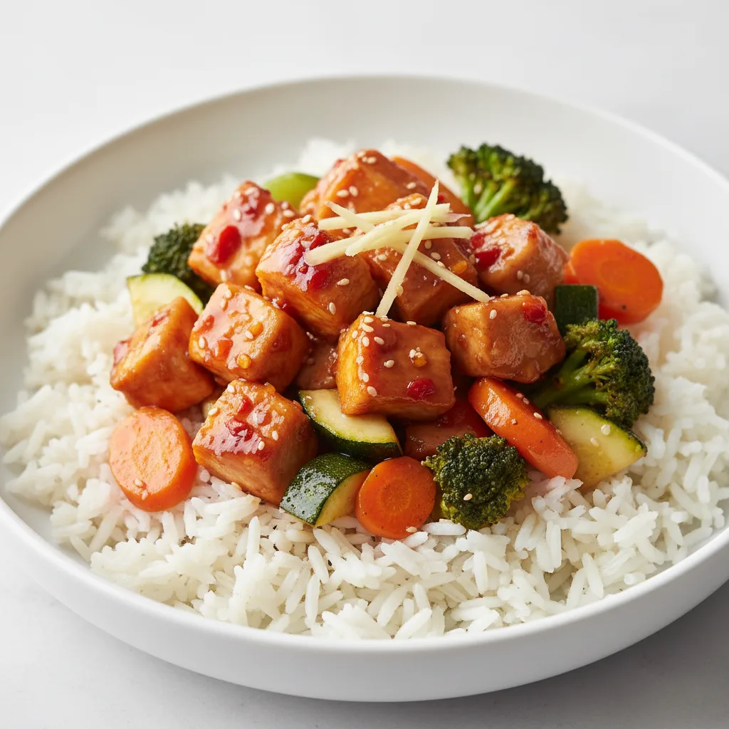 Sweet Chili-Ginger Chicken with Rice