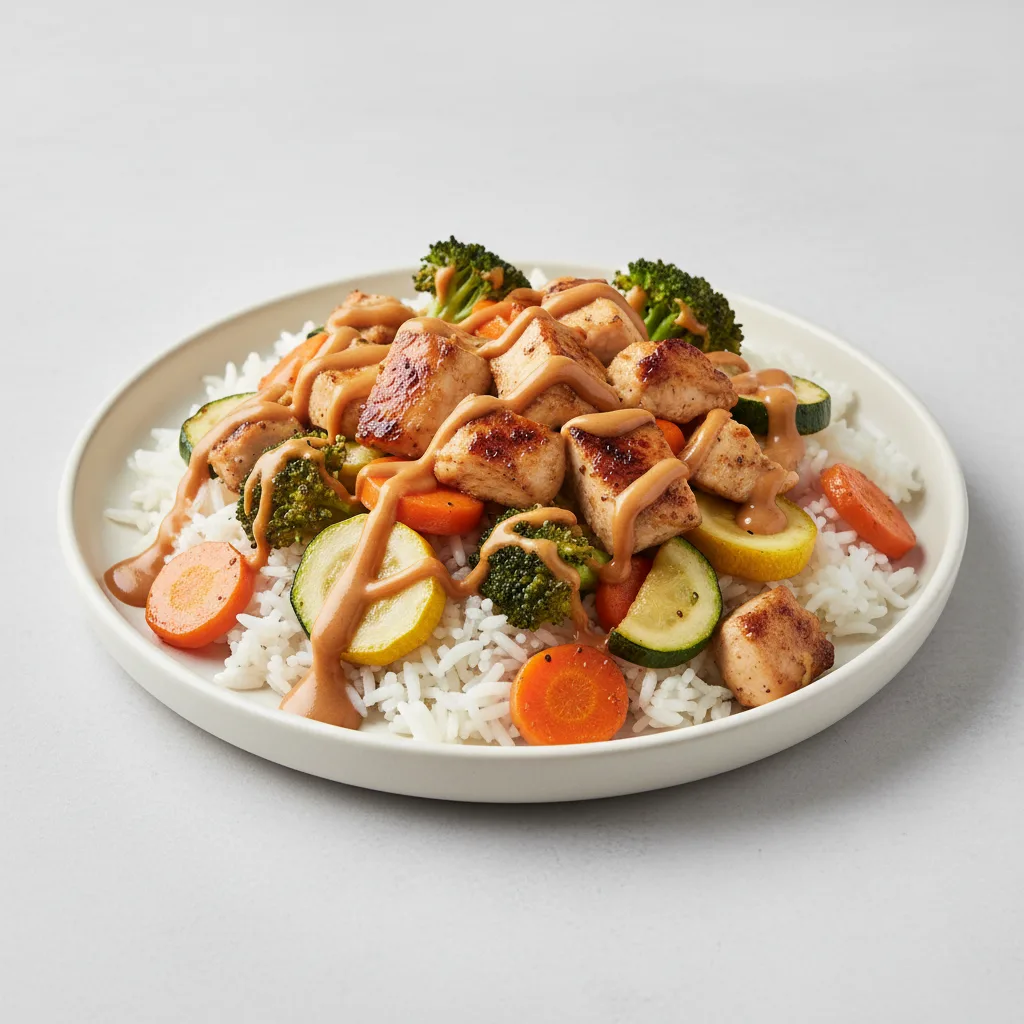 Peanut Butter Honey Chicken with Rice