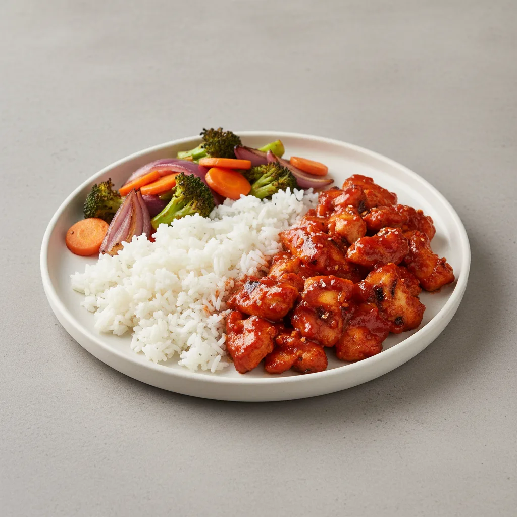 Korean Spicy BBQ Chicken with Rice