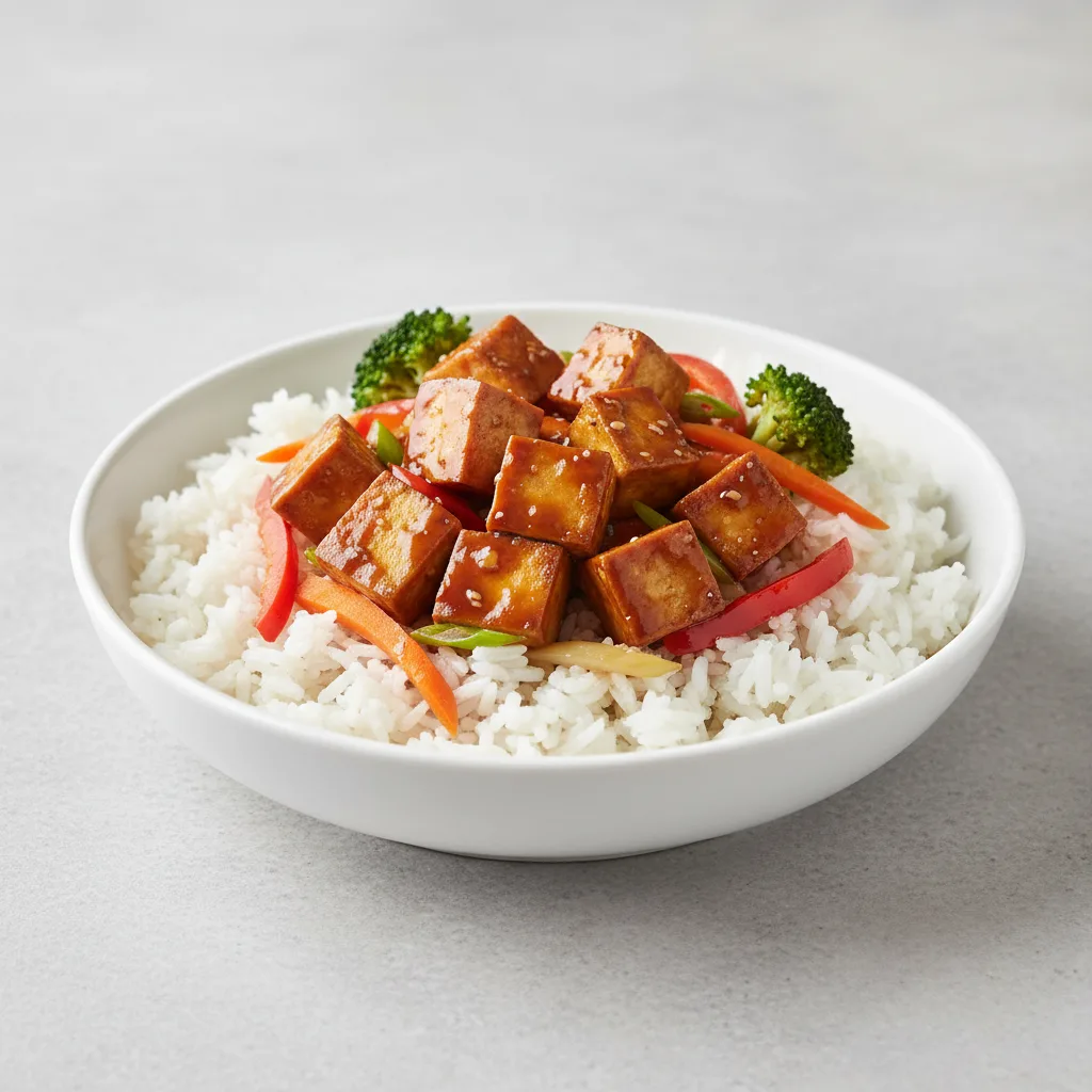 Teryaki Tofu Bowl with Rice