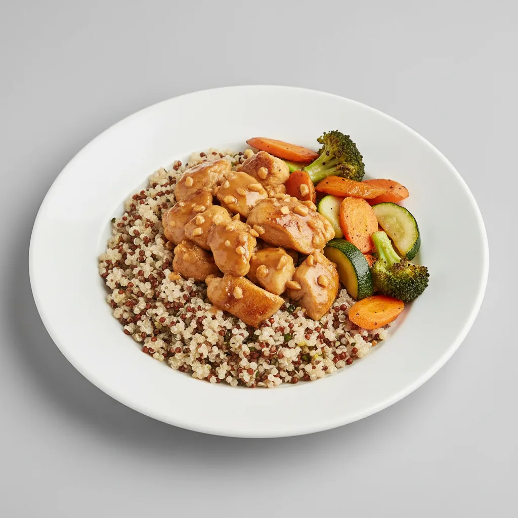 Peanut Butter Honey Chicken with Quinoa