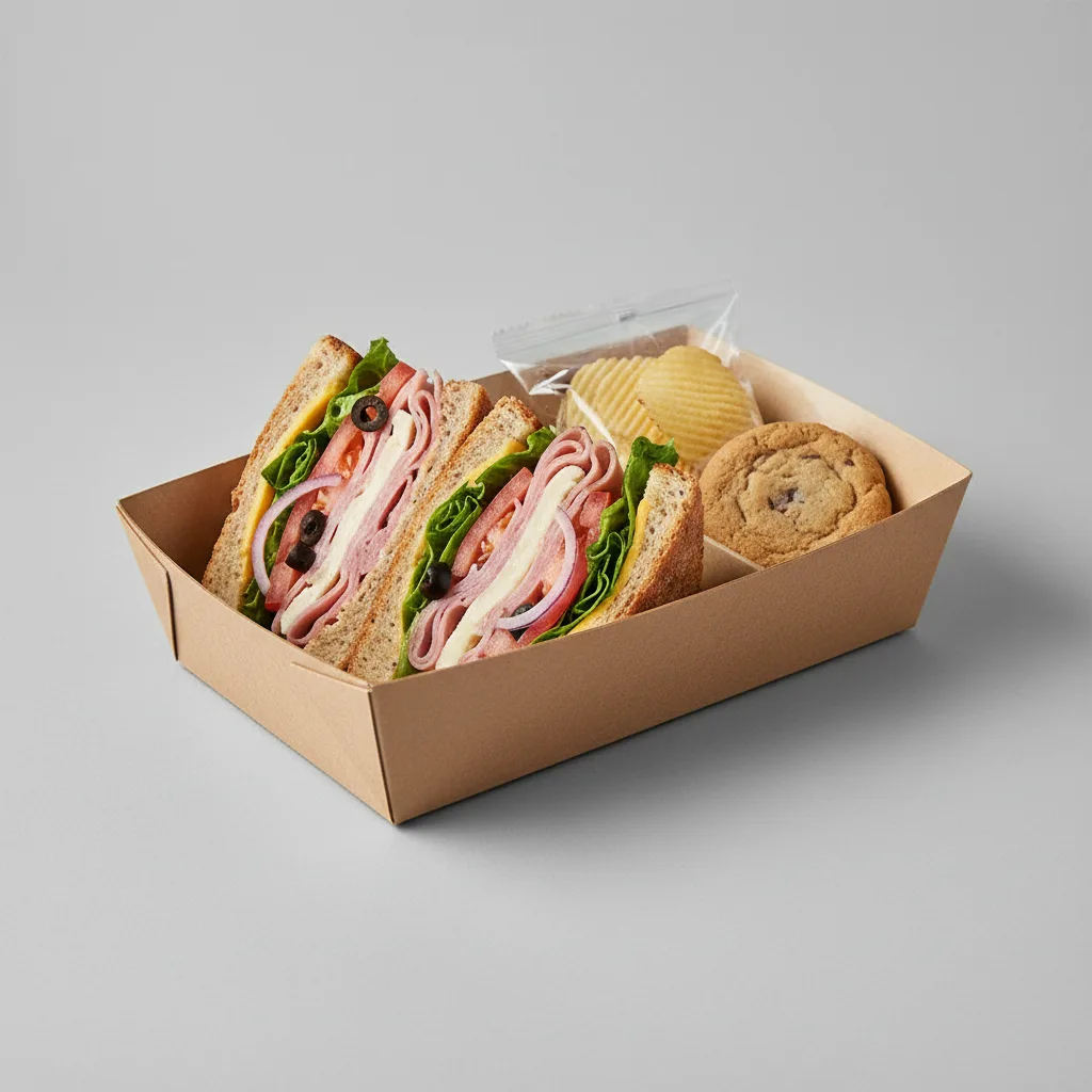 Ham and Cheese Sandwich Box with Chips and Cookie Ham and Cheese Sandwich Box with Chips and Cookie