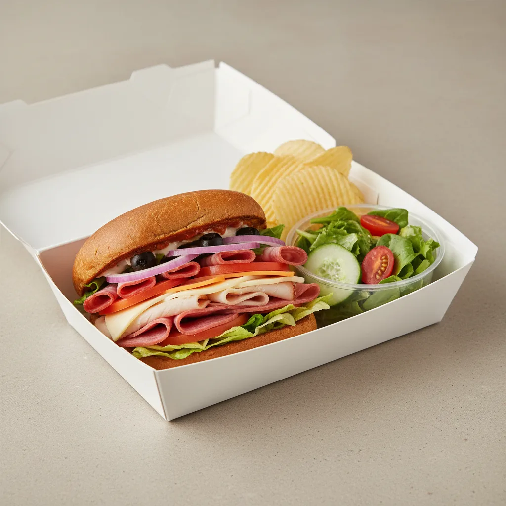 Gluten Free Turkey Original-Style Sandwich Box with Side Salad and Chips Gluten Free Turkey Original-Style Sandwich Box with Side Salad and Chips