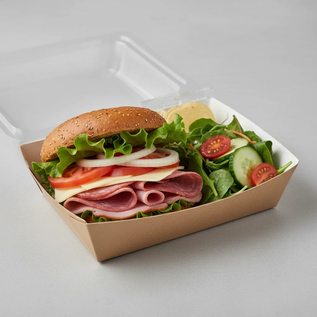 Gluten Free Italian and Provolone Sandwich Box with Side Salad and Chips Gluten Free Italian and Provolone Sandwich Box with Side Salad and Chips