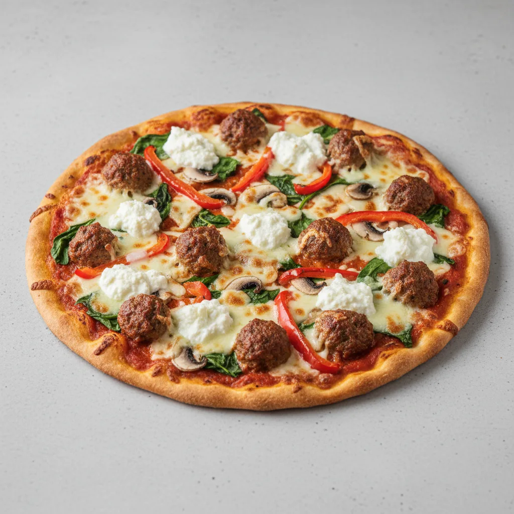 Meatball Thin Crust Pizza Meatball Thin Crust Pizza