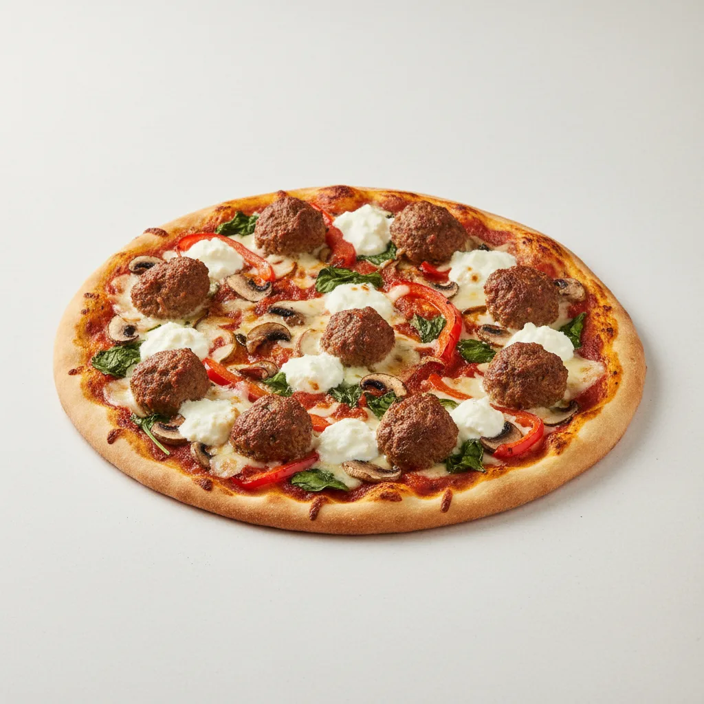 Meatball Thin Crust Pizza Meatball Thin Crust Pizza