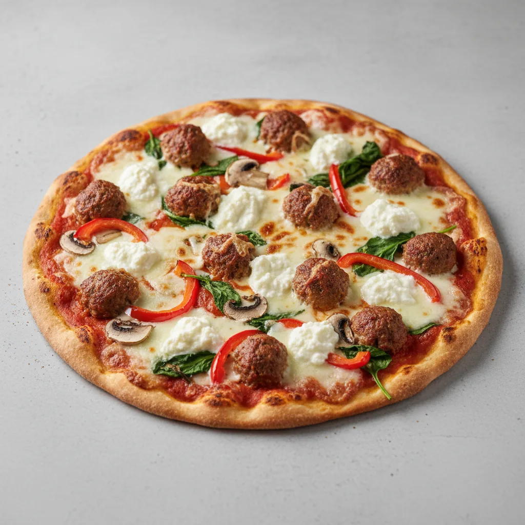 Meatball Thin Crust Pizza Meatball Thin Crust Pizza
