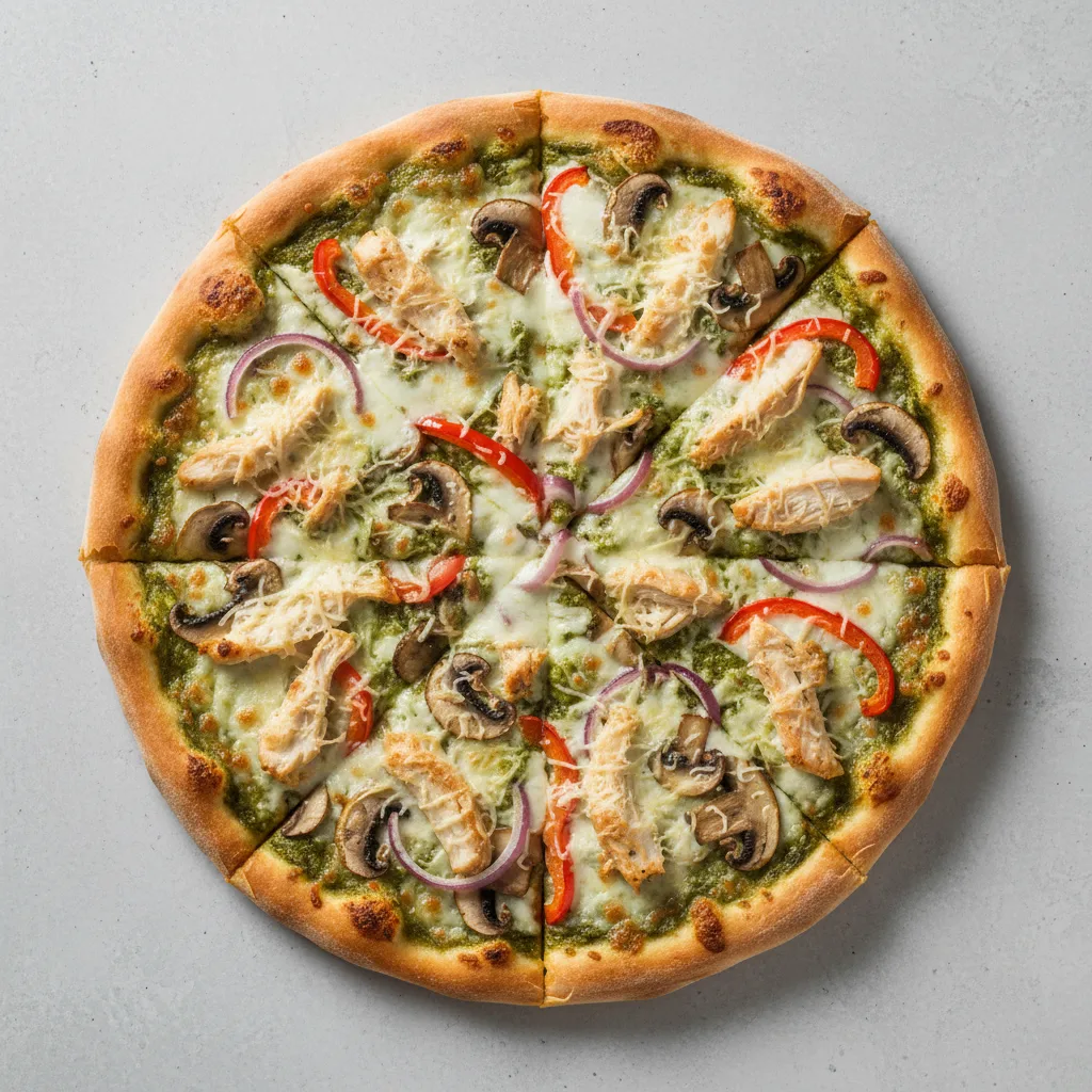 Pesto Chicken Thin Crust Pizza Pesto Chicken Thin Crust Pizza