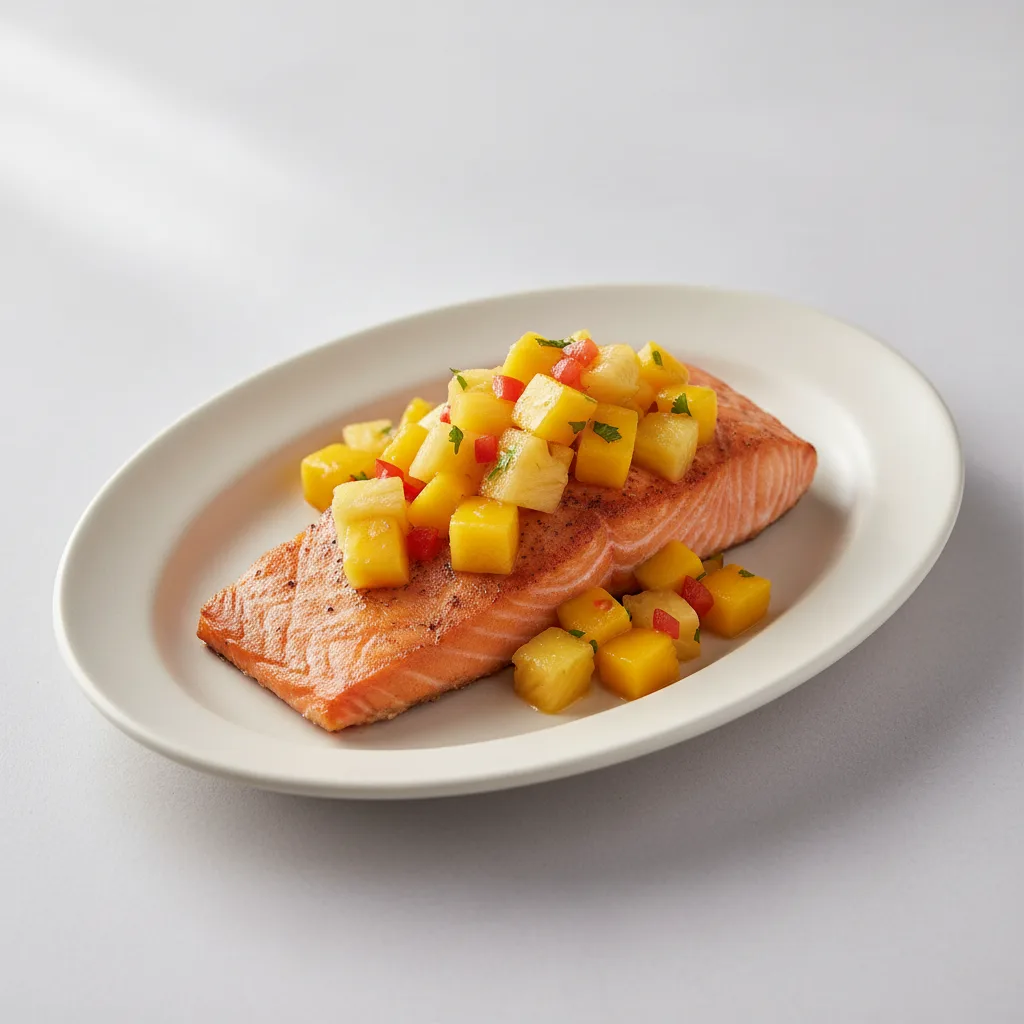 Salmon Fillet with Mango Pineapple Relish Salmon Fillet with Mango Pineapple Relish