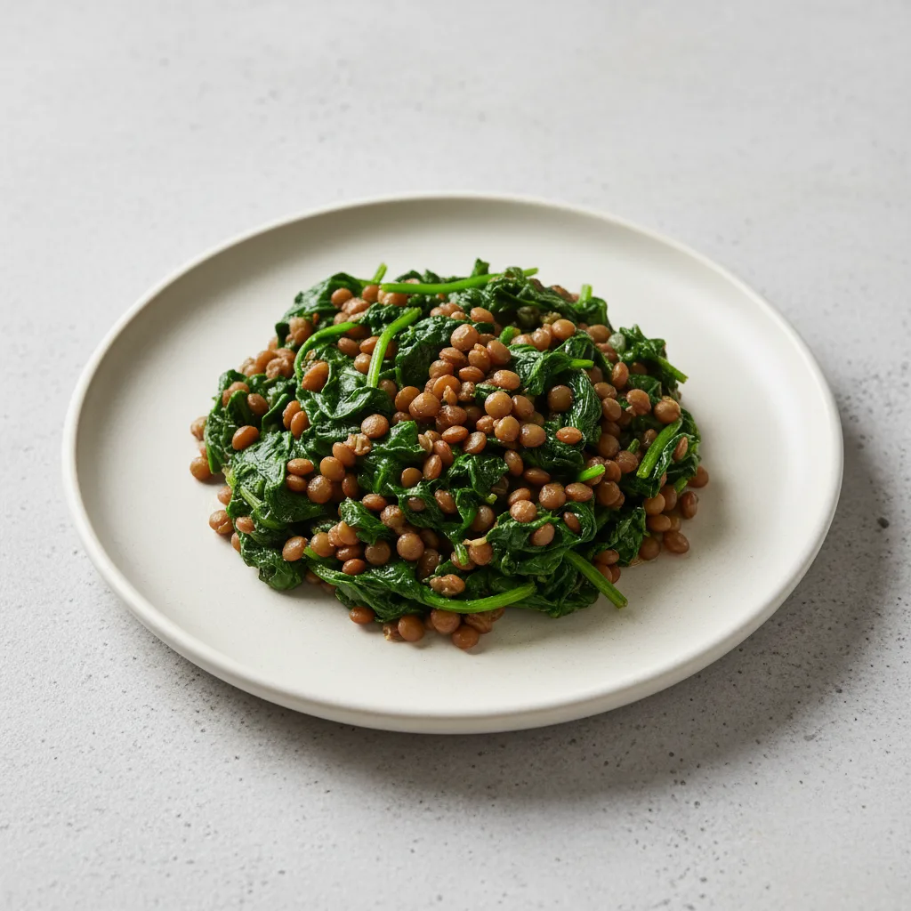 Sauteed Spinach and Lentils